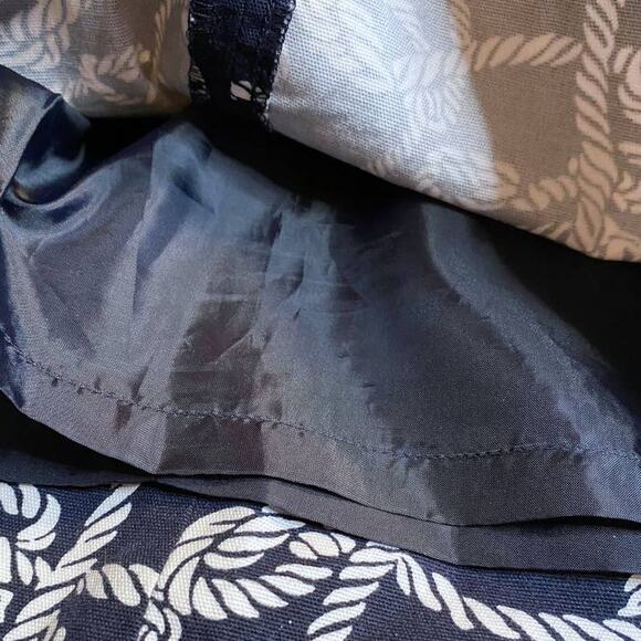 Talbots Navy White Rope Knot Pattern Cotton Stretch Mini Skirt Size 8P - Picture 6 of 9